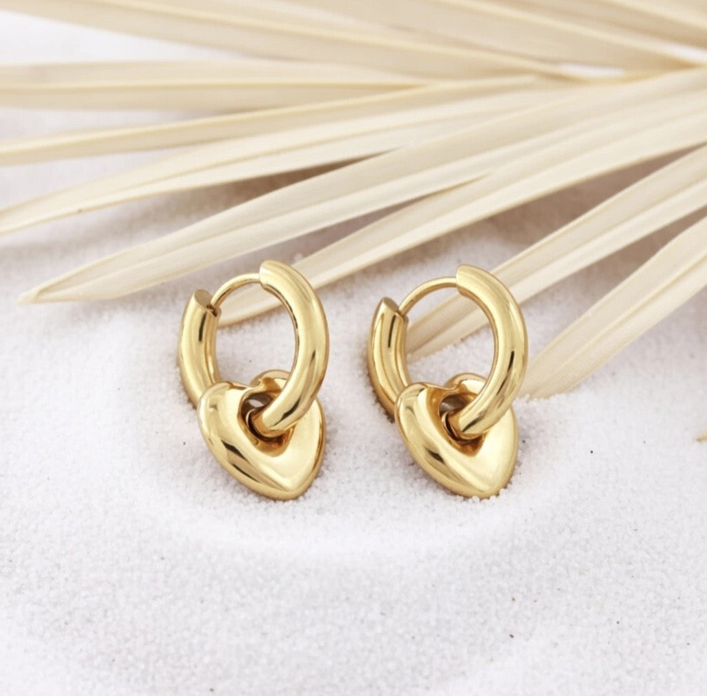 Gracie ~ Gold Heart earrings image 2
