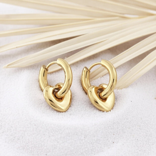 Gracie ~ Gold Heart earrings image 2