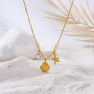 Chloe ~ Starfish and seashell necklace image 3