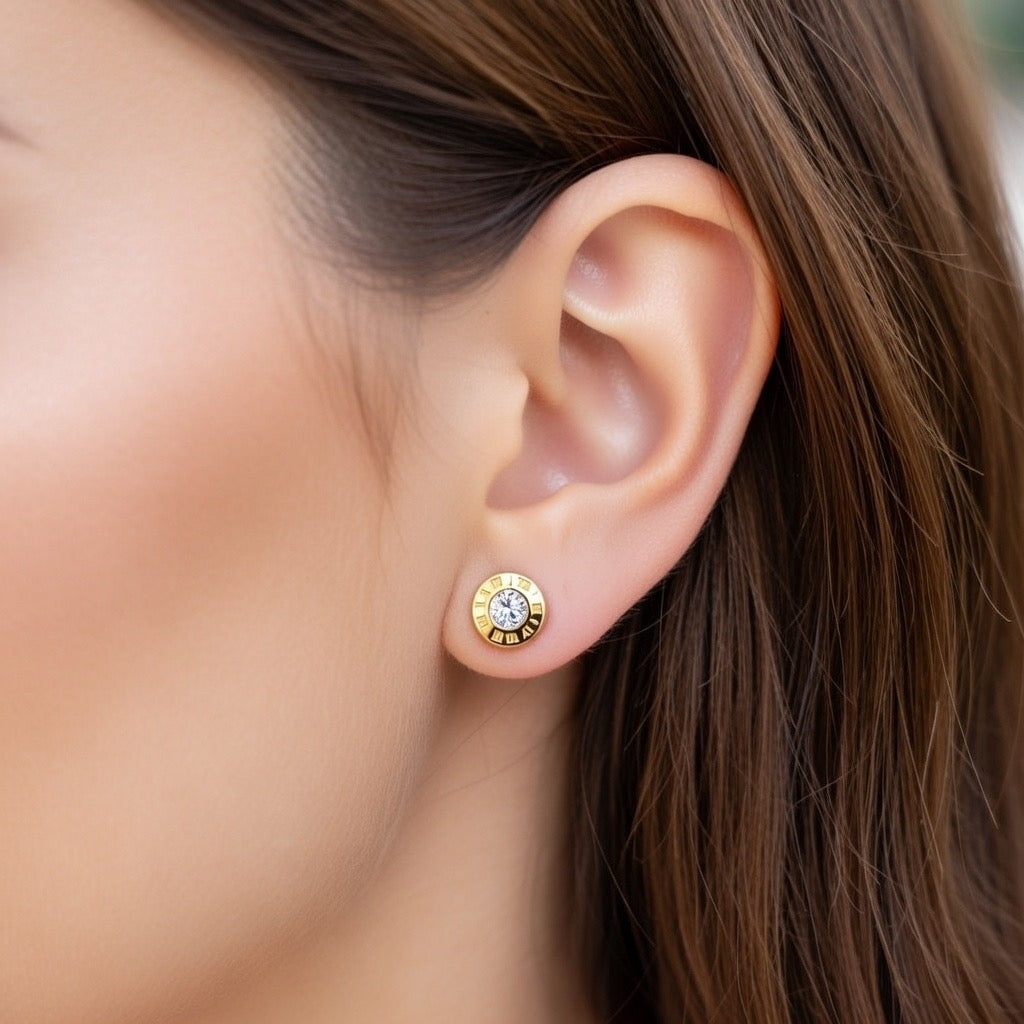 Lennie ~ Roman numeral studs image 2