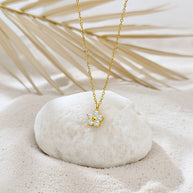 Trinity ~ Dainty CZ flower necklace image 4