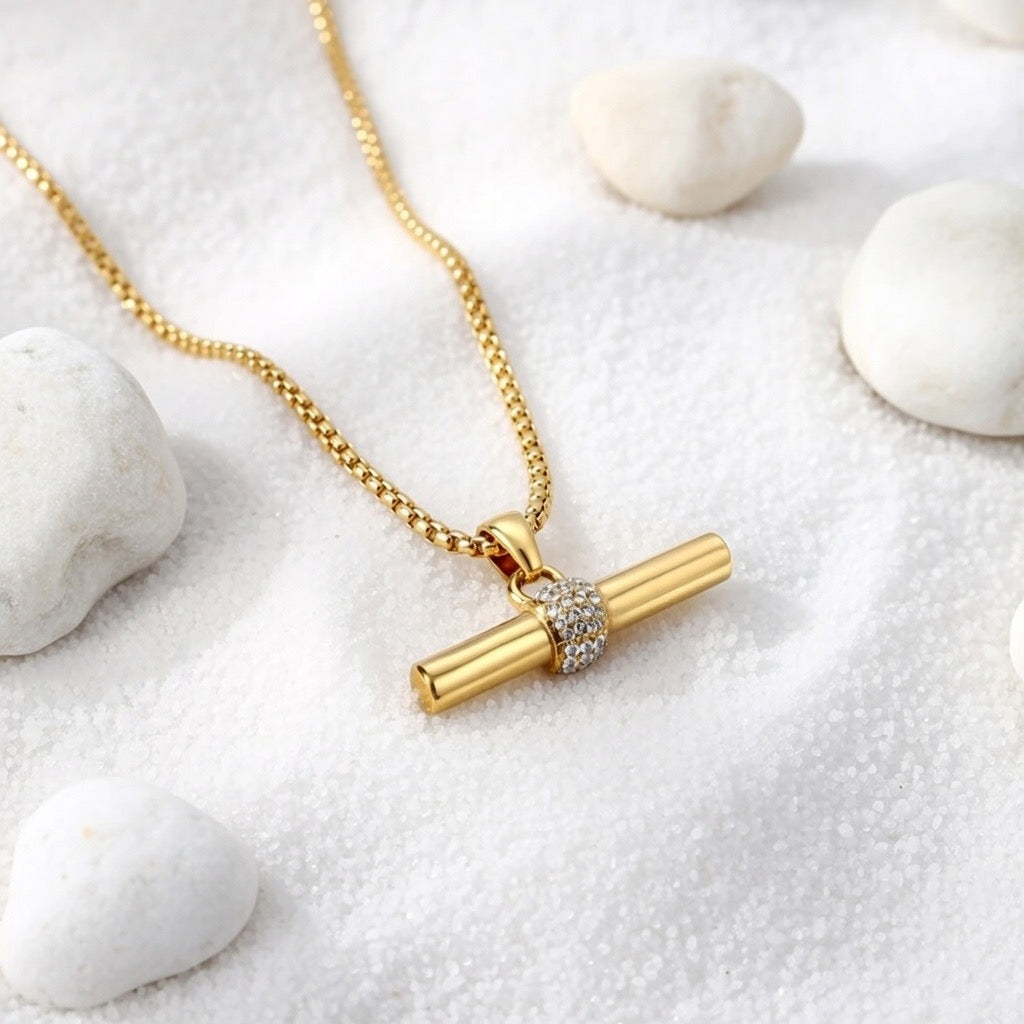 Elowyn ~ CZ bar necklace image 4