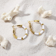 Skye ~ White and gold hoops image 5
