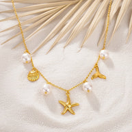 Zara v2 ~ Shell and fin charm necklace image 4