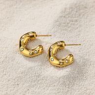 Ellie ~ Half hoop CZ earrings image 2