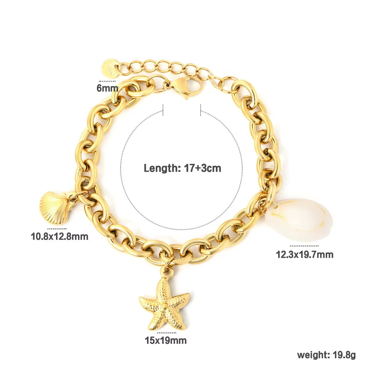 Anastasia ~ Gold sea charm bracelet image 10