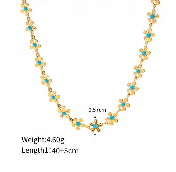 Bella ~ Blue flower necklace image 6