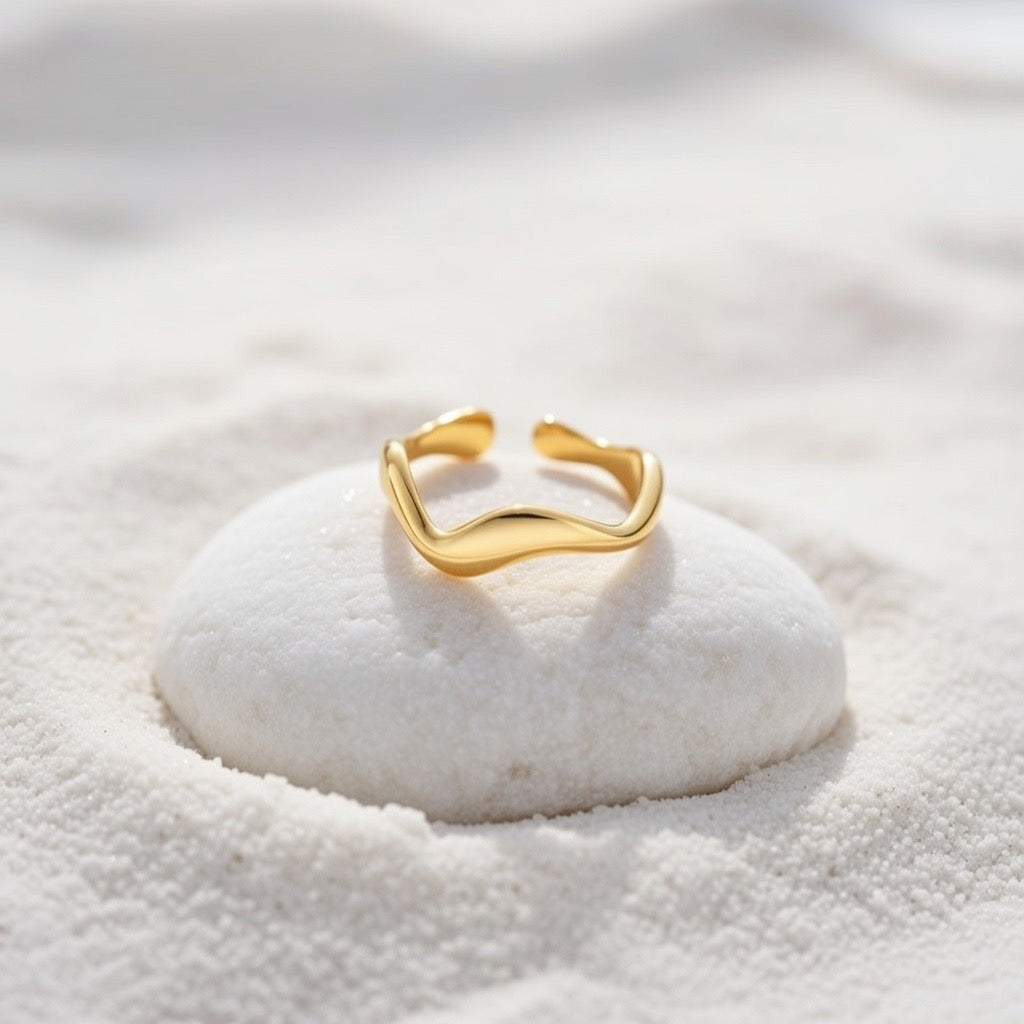 Twyla ~ Gold wave ring image 5