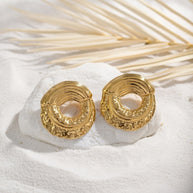 Maisy ~ Circle hammed earrings image 3
