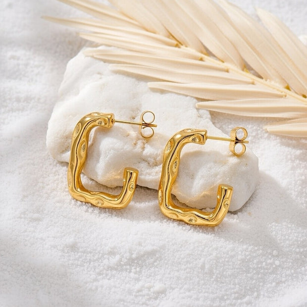 Ella ~ Gold square earrings image 2