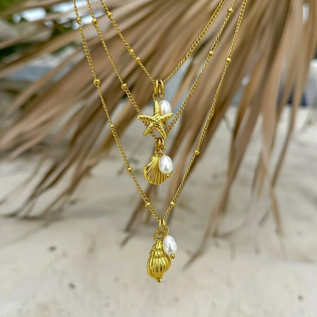 Adeline ~ Clam shellFreshwater pearl necklace image 5