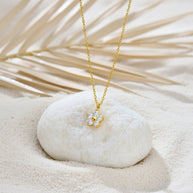 Trinity ~ Dainty CZ flower necklace image 2