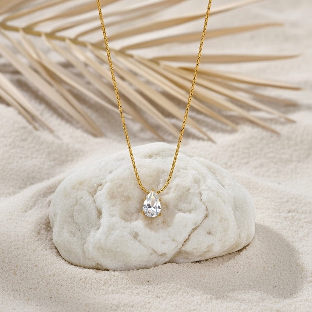 Avery ~ Gold tear drop necklace image 6
