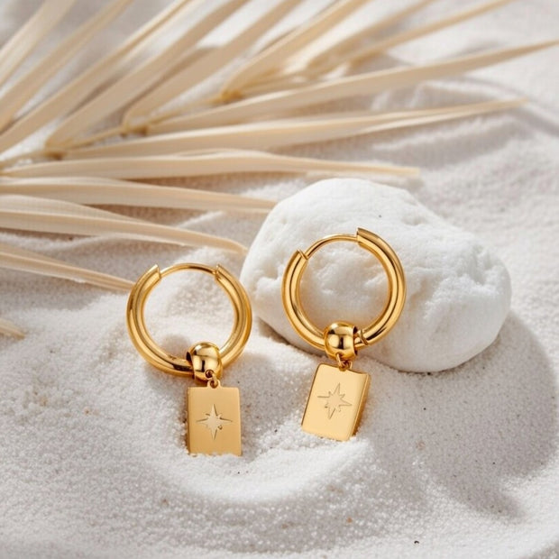 Rosie ~ Starburst huggie earrings image 0