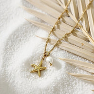 Alexia ~ Starfish and Freshwater pearl necklace image 3
