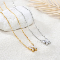 Junie ~ Silver CZ butterfly necklace image 5