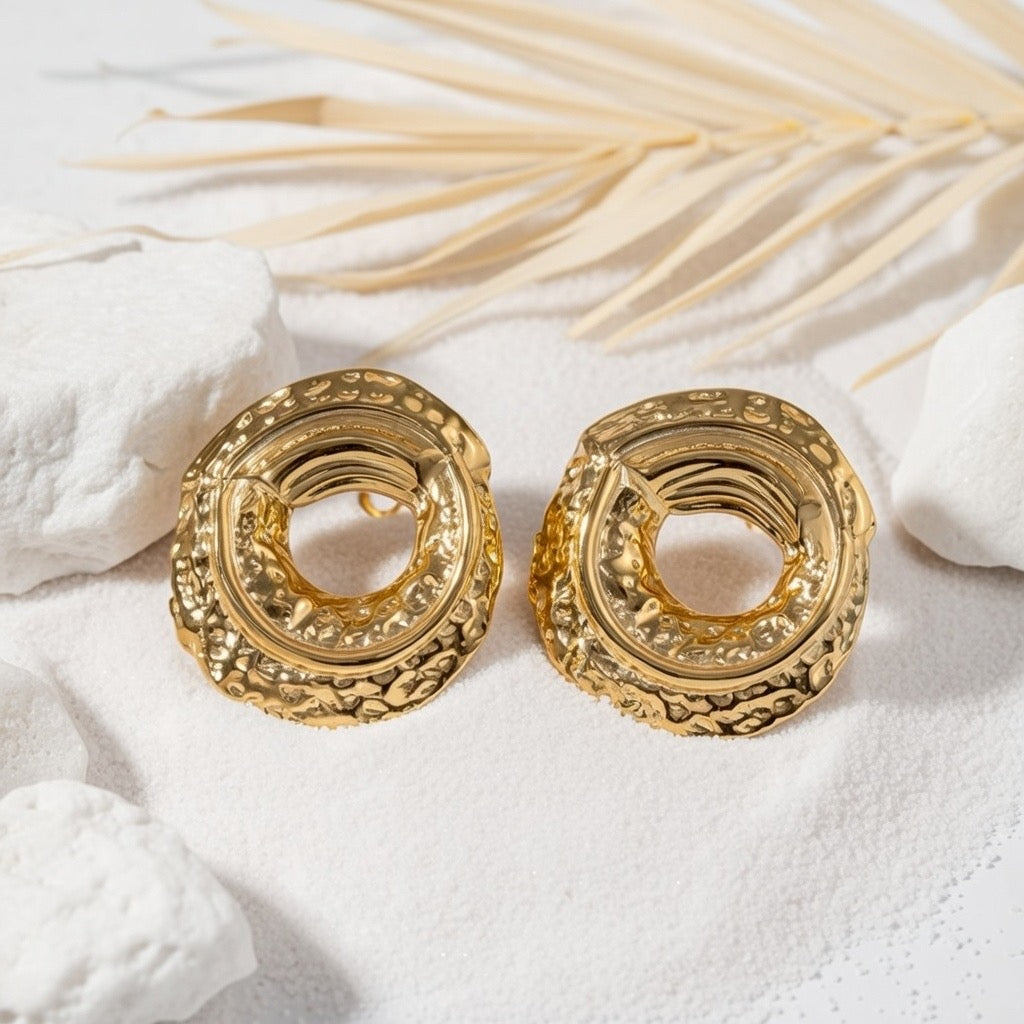 Maisy ~ Circle hammed earrings image 1