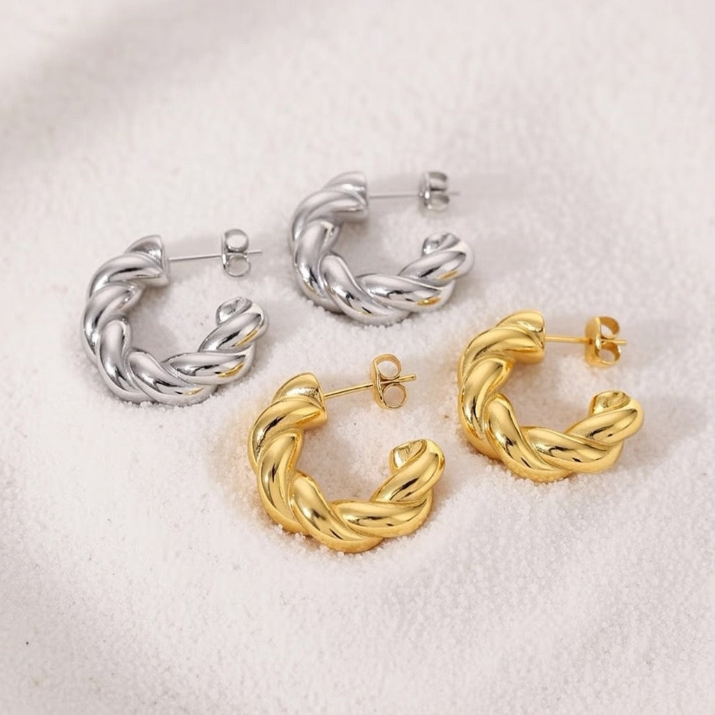 Jaxie ~ Silver Twist hoops image 8